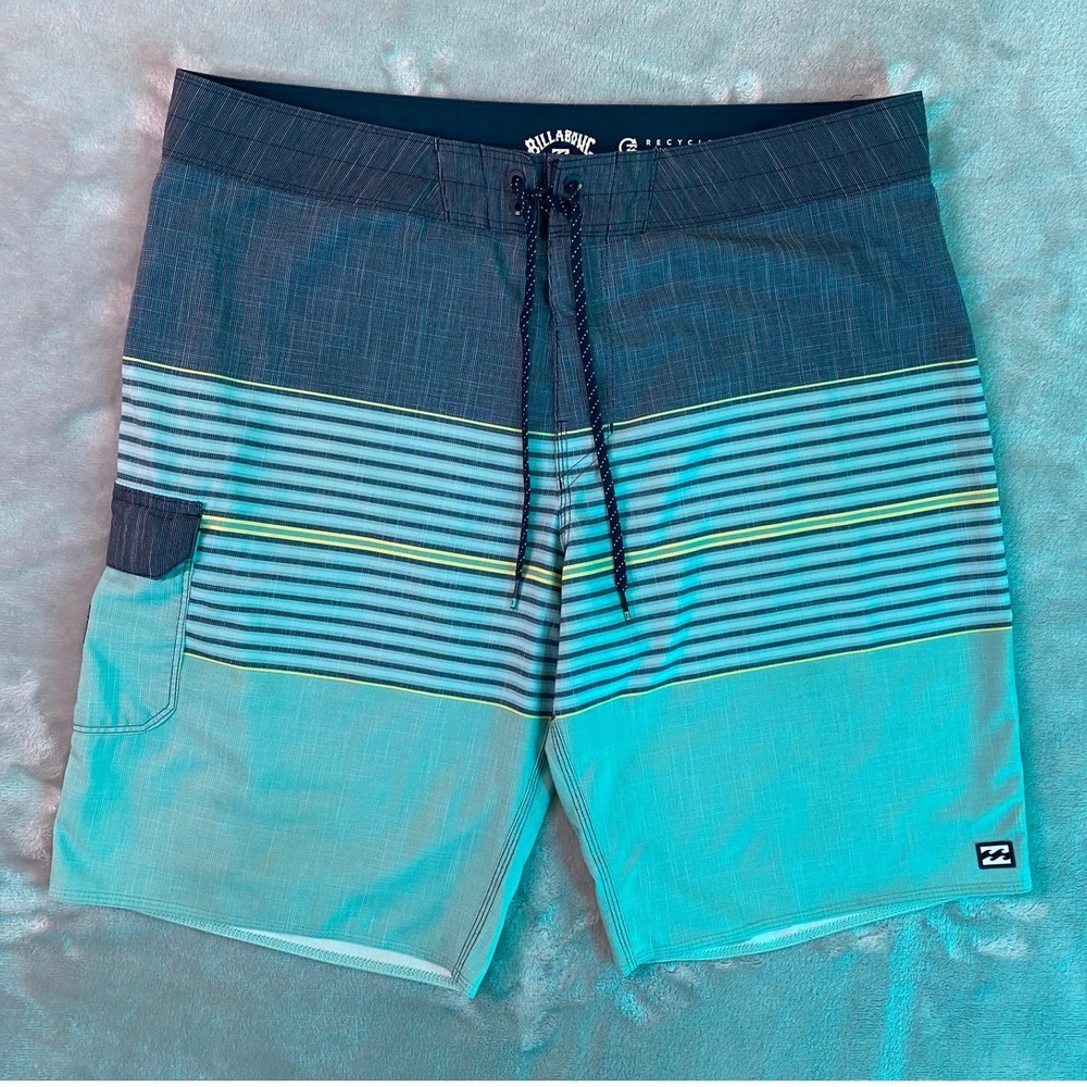 Billabong Board Shorts Mens 36 Blue All Day Pro Striped Recycler M1331BHP